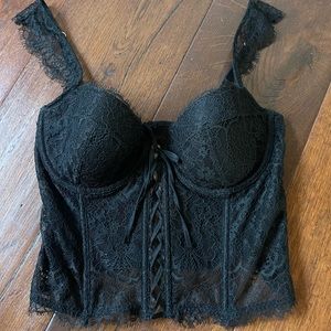 NEVER WORN Victoria’s Secret black lace corset